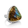 Fascinating Silver Labradorite Ring The Bella Terra, Ring Size: Adjustable, image 