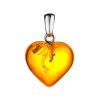 Bright Cognac Amber Heart Pendant, image 