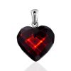 Cute Faceted Cherry Amber Heart Pendant, image 