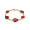 Stylish Gilded Silver Amber Bracelet The Sangria, image 