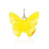 Cute Amber Butterfly Pendant, image 