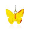 Tiny Amber Butterfly Pendant, image 