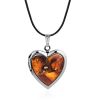 Cute Heart Shaped Amber Locket Pendant, image 