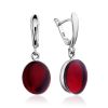 Bright Red Amber Dangle Earrings The Sangria, image 