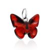 Bright Amber Butterfly Pendant, image 
