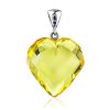 Faceted Amber Heart Pendant, image 