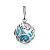Silver Cut Out Sphere Harmony Pendant With Turquoise, image 