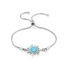 Sun Motif Silver Turquoise Slider Bracelet, image 