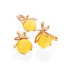 Exquisite Gold Plated Silver Amber Earrings The Cherry, image 