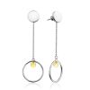 Stylish Silver Chain Earrings With Natural Amber The Palazzo, image 