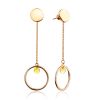 Chic Rose Gold-Plated Silver Chain Earrings With Amber The Palazzo, image 