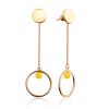 Refined Gilded Silver Chain Earrings With Natural Amber The Palazzo, image 