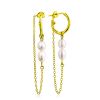 Trendy Gilded Silver Chain Earrings With Pearl The Palazzo, image 