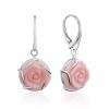 Voluptuous Rose Motif Silver And Shell Earrings, image 