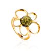 Golden Floral Ring With Amber The Daisy, Ring Size: 6.5 / 17, image 