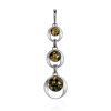 Green Amber Dangle Pendant In silver The Orion, image 