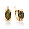 Bright Golden Earrings With Green Amber The Rondo, image 