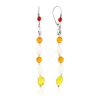 Multicolor Amber Dangle Earrings In Sterling Silver The Bohemia, image 