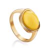 Lovely Golden Ring With White Amber The Amigo, Ring Size: 6 / 16.5, image 