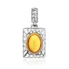 Geometric Silver Amber Pendant The Venus, image 