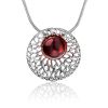 Round Silver Amber Pendant The Venus, image 