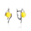 Delicate Honey Amber Earrings In Sterling Silver The Aldebaran, image 