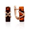 Gold Plated Silver Earrings With Natural Amber Stones The Scandinavia, image 