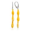 White Amber Dangle Earrings In Sterling Silver The Bohemia, image 