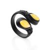 Leather Amber Adjustable Ring The Nefertiti, image 