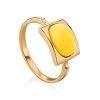 Geometric Amber Ring In Gold The Saturn, Ring Size: 8.5 / 18.5, image 