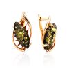 Bold Green Amber Earrings In Gold-Plated Silver The Tropicana, image 