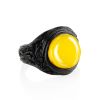 Honey Amber Leather Ring The Nefertiti, Ring Size: Adjustable, image 