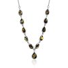 Refined Silver Necklace With Green Amber The Fiori, image 