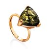Bright Amber Ring In Gold-Plated Silver The Etude, Ring Size: 12 / 21.5, image 
