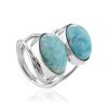 Boho Style Larimar Ring The Bella Terra, Ring Size: Adjustable, image 
