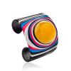 Colorful Leather Cuff Bracelet With Amber Centerstone, image 