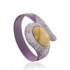 Lilac Leather Bracelet With Honey Colored Amber Centerstone, image 