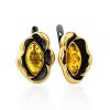 Luminous Amber Flower Earrings, image 