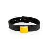 Boho Chic Dark Leather Bracelet With Amber And Wood, image 