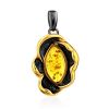 Luminous Amber Flower Pendant, image 