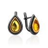 Classy Drop Shaped Amber Earrings, image 