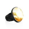 Exclusive Amber In Leather Ring, Ring Size: Adjustable, image 