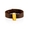 Handcrafted Leather Bracelet With Amber And Wood, image 