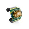 Wide Mix Color Leather Cuff Bracelet With Natural Green Amber, image 