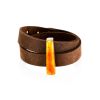 Safari Style Leather Bracelet With Amber And Wood, image 