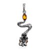Silver Dragon Pendant With Amber, image 