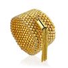 Gold Colored Beaded Ring With Tassel The Link, Ring Size: 8 / 18, image 