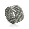 Silver Colored Beaded Ring The Link, Ring Size: 6 / 16.5, image 