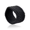 Matte Dark Grey Beaded Ring The Link, Ring Size: 5.5 / 16, image 