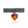 Beaded Choker With Amber Heart Pendant The Link, image 